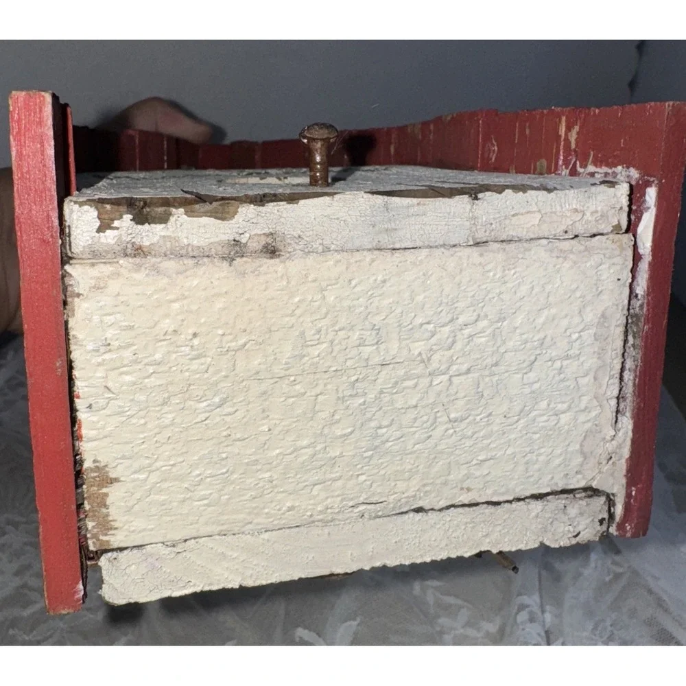 Handmade reclaimed primitive, rustic wooden birdhouse. 9.75